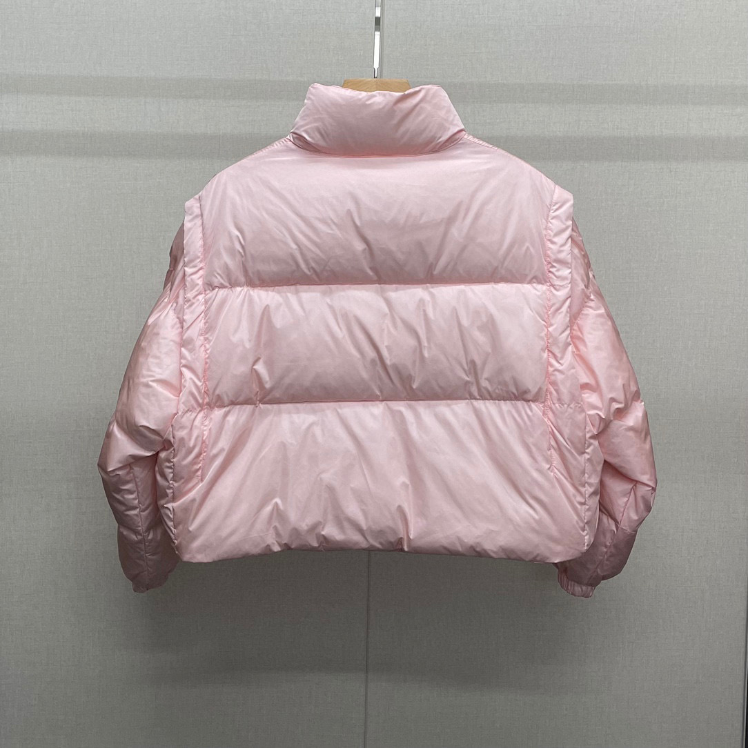 Prada Re Nylon Cropped Convertible Down Jacket Manches Detachables