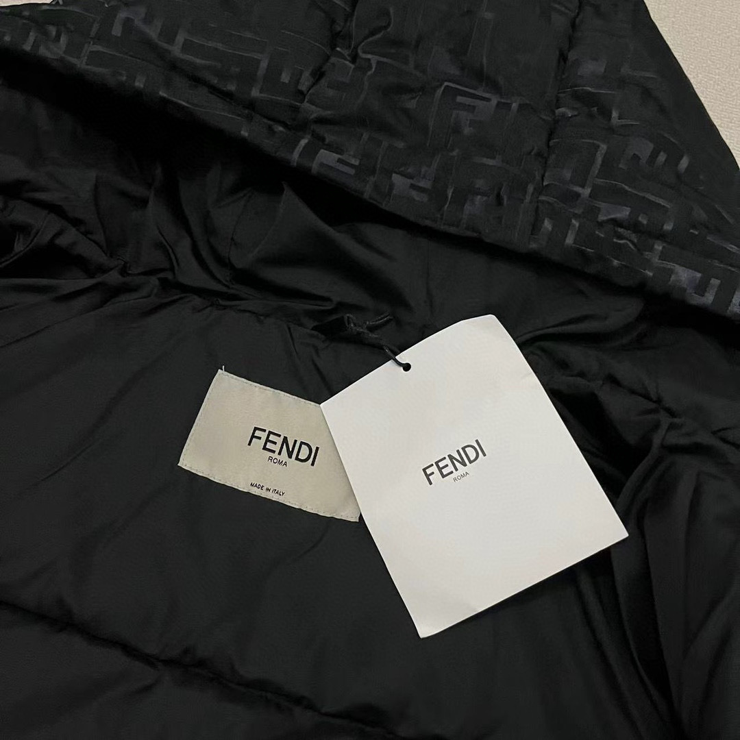 Fendi FF Zucca Monogram Hooded Puffer