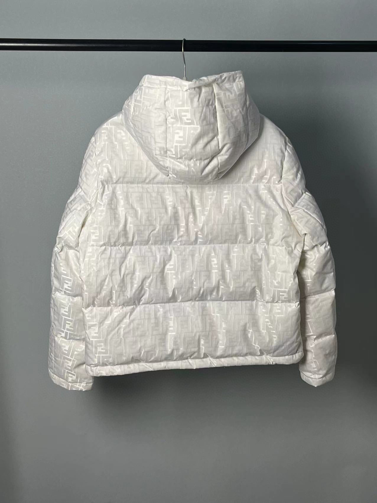 Fendi FF Zucca Monogram Hooded Puffer